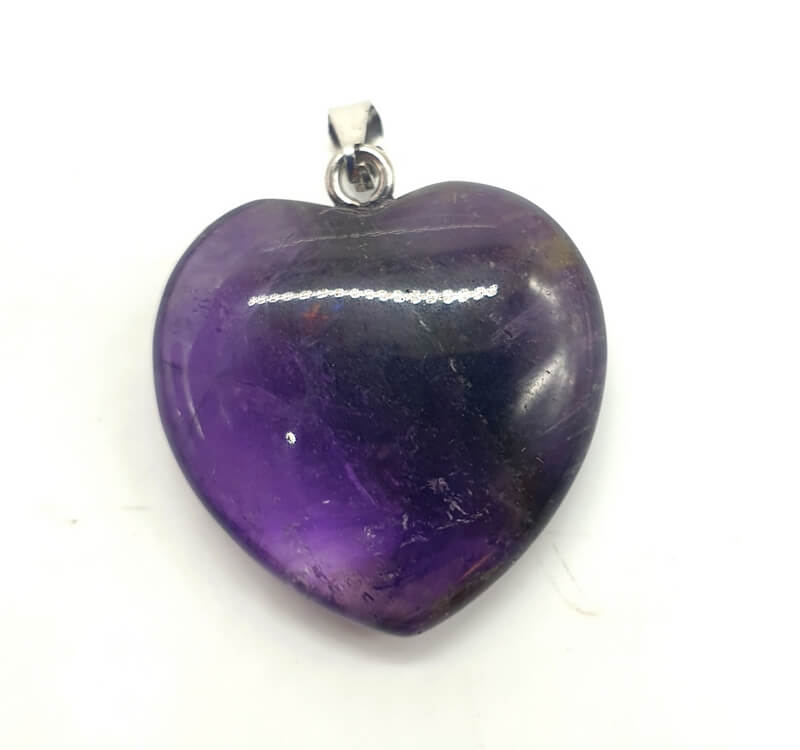 Pendentif Cœur en Améthyste – 2,5 cm