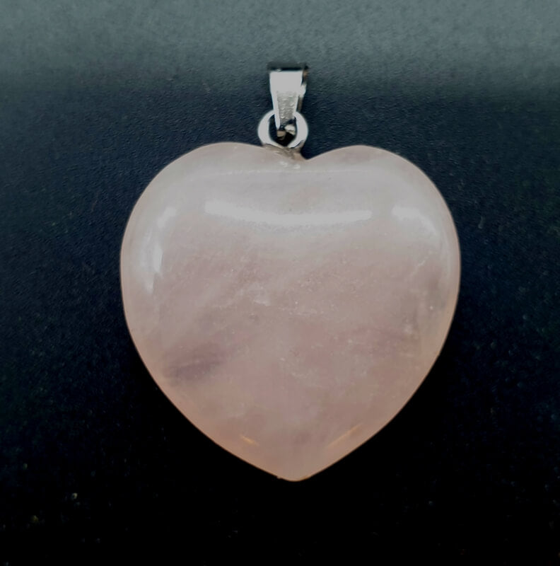 Pendentif Cœur Quartz Rose – 2,5 cm