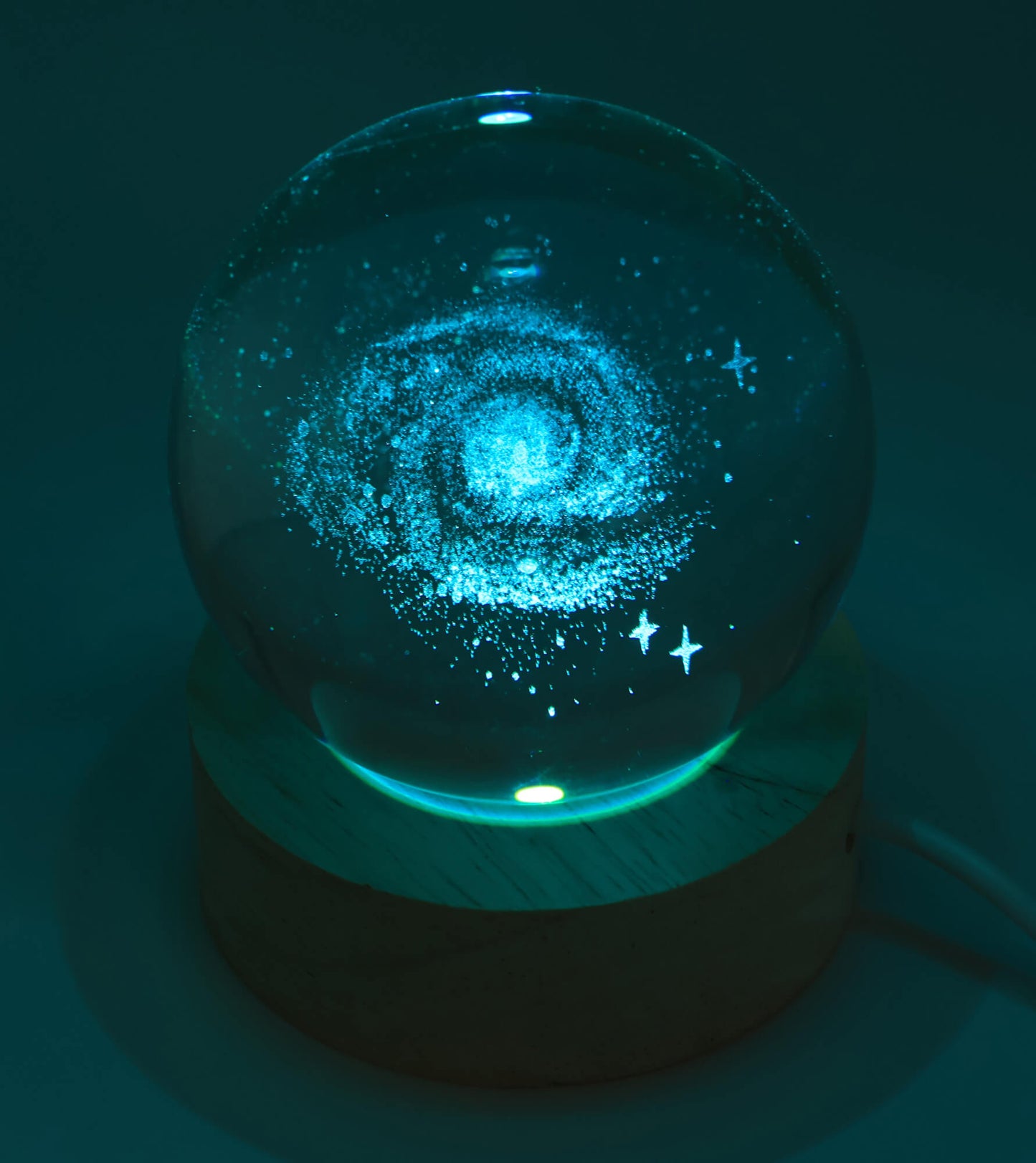 Veilleuse USB en Verre – Galaxie Multicolore – 6 cm