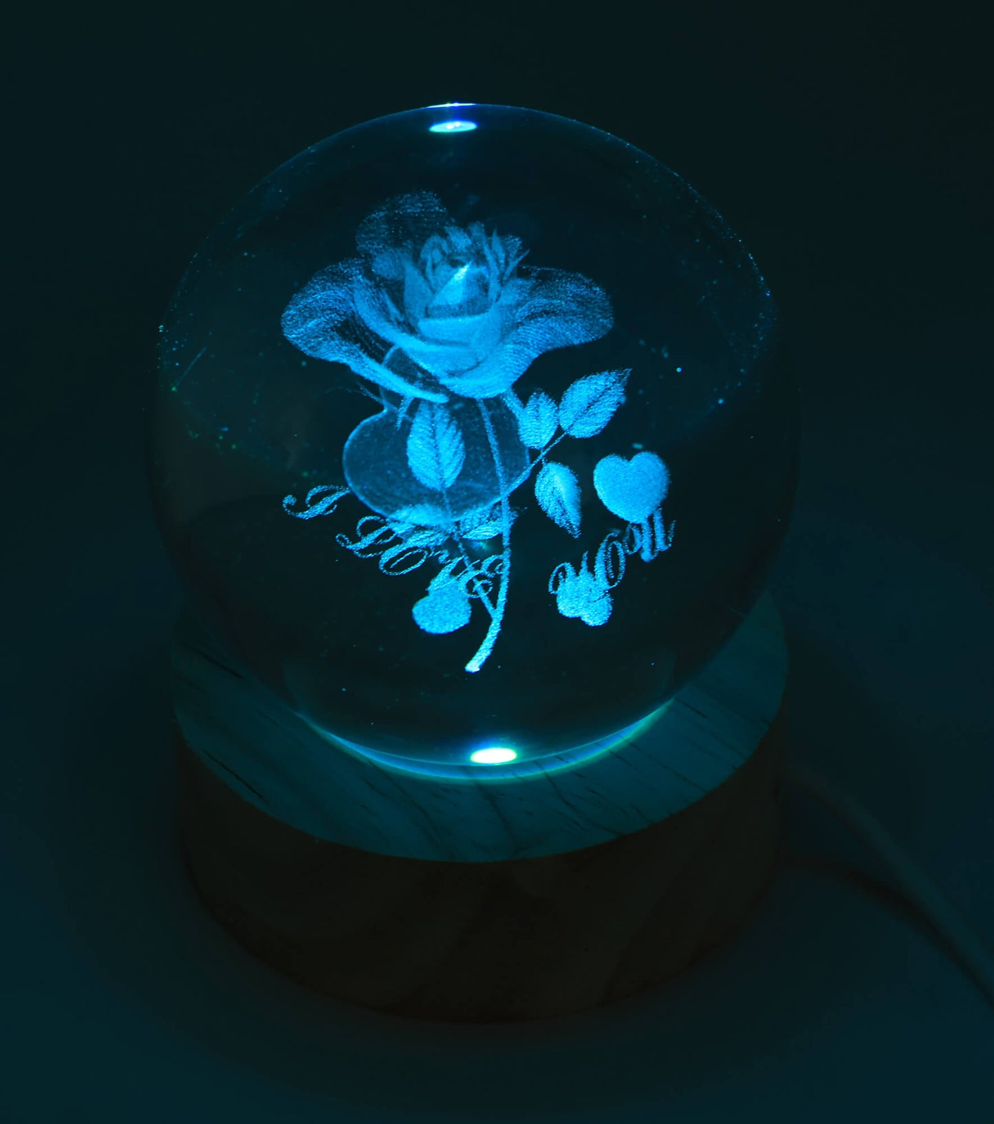 Veilleuse USB en Verre – Rose Multicolore – 6 cm