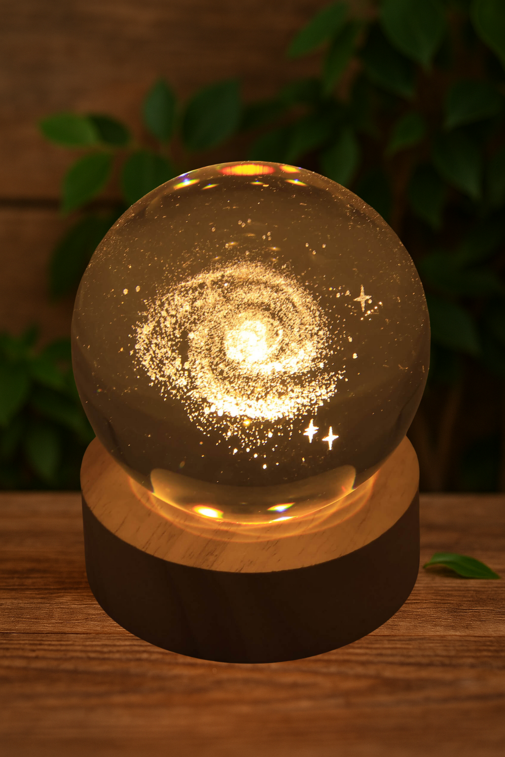 Veilleuse USB en Verre – Galaxie Multicolore – 6 cm