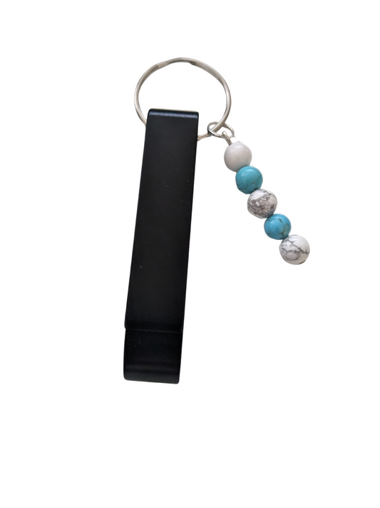 Porte-Clés Décapsuleur – Paix Intérieure (Turquoise & Howlite)