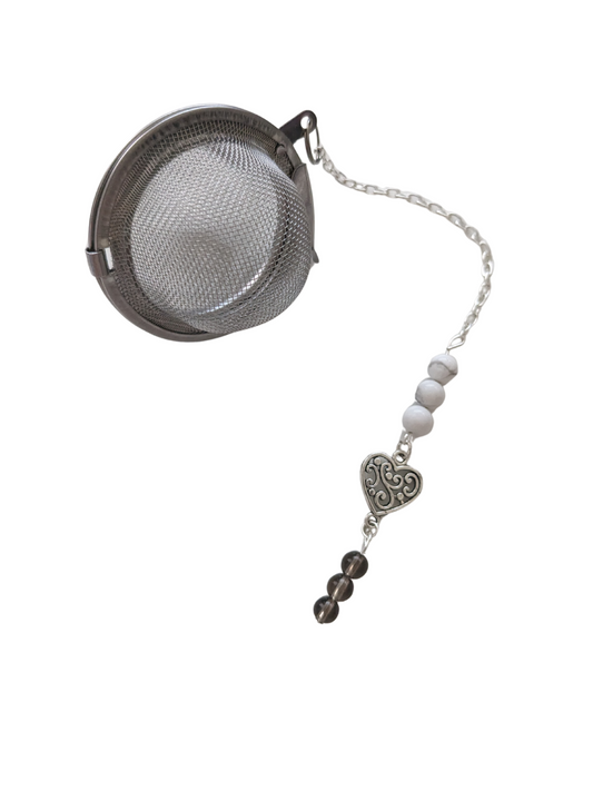 Boule à Thé – Édition Cocooning (Howlite et Quartz Fumé)