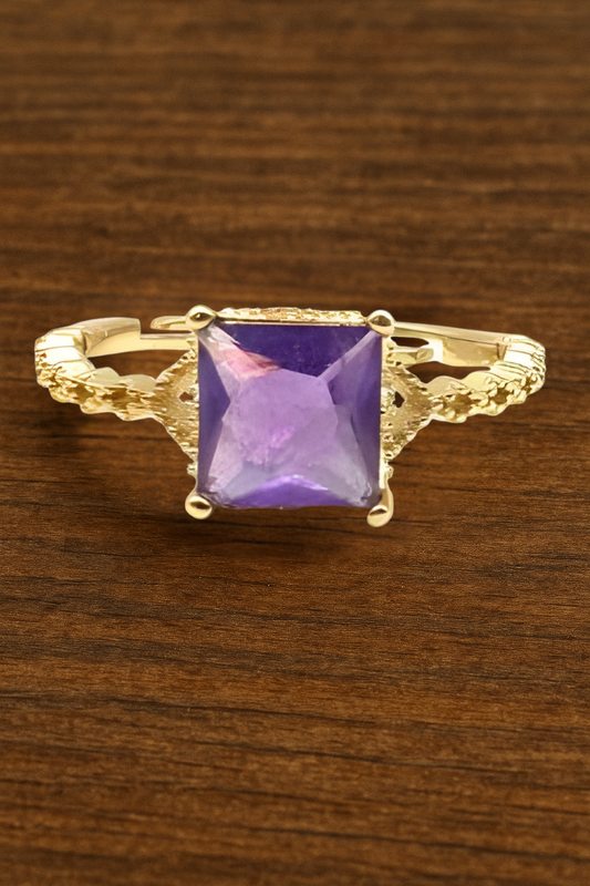 Bague carré en Améthyste