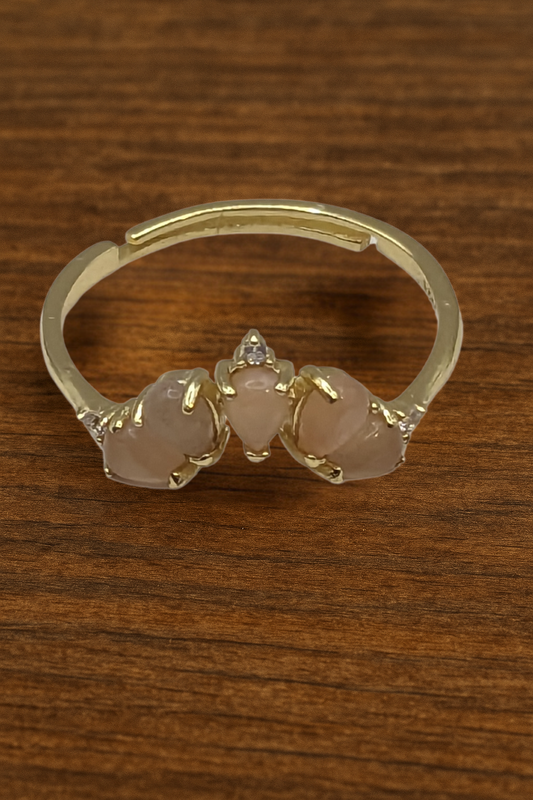 Bague diadème en Quartz rose