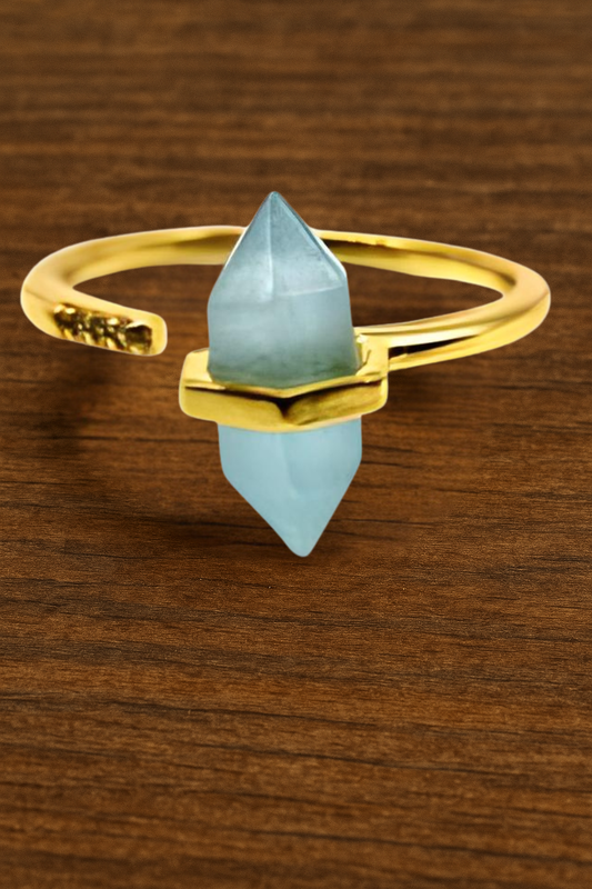 Bague pointe en Aigue marine