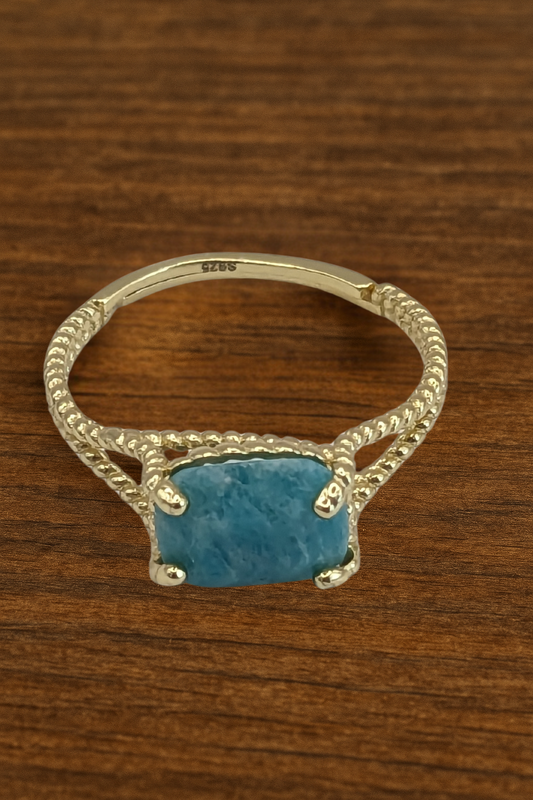 Bague Rectangle en Amazonite