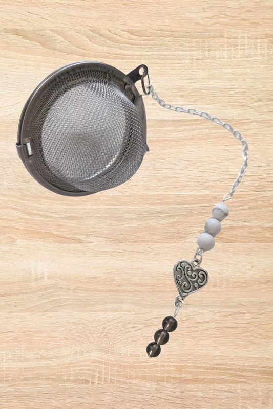 Boule à Thé – Édition Cocooning (Howlite et Quartz Fumé)