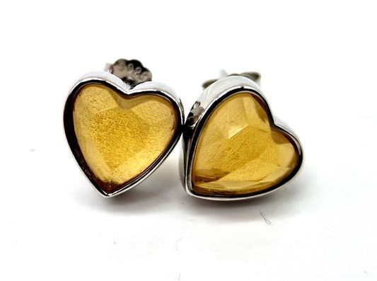 Boucles d’oreilles Cœur en Citrine