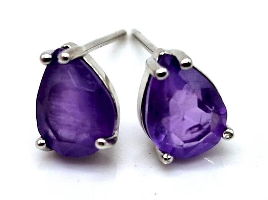 Boucles d’oreilles Larme en Améthyste