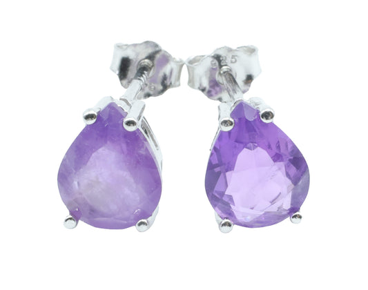 Boucles d’oreilles Larme en Améthyste
