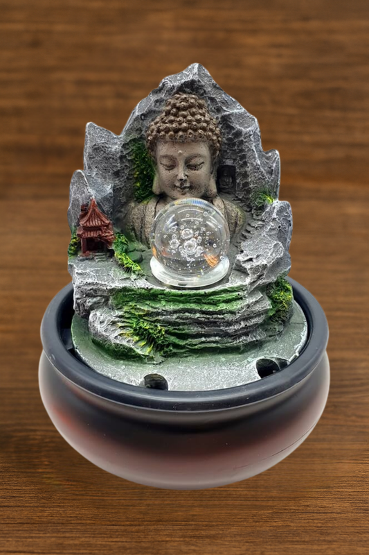 Fontaine Résine Bouddha Village – 21 cm
