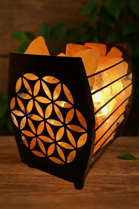 Lampe de Sel Panier Fleur de Vie 3KG