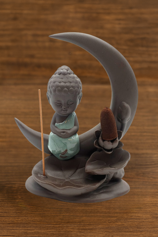 Porte-Encens Backflow Bouddha Lune 17cm