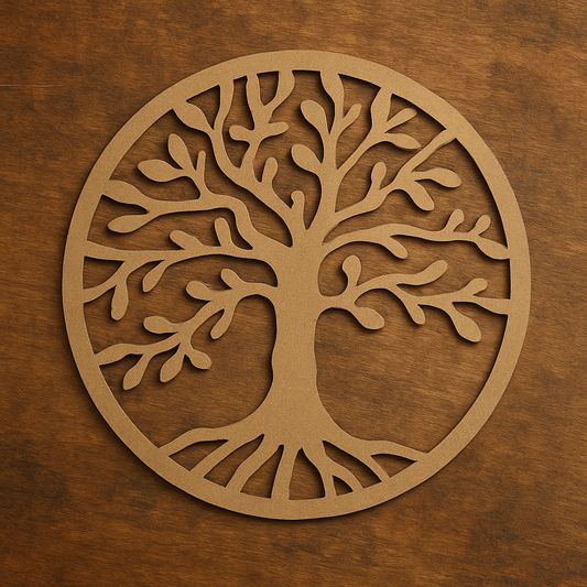Plaque Bois Arbre de Vie Sculptée