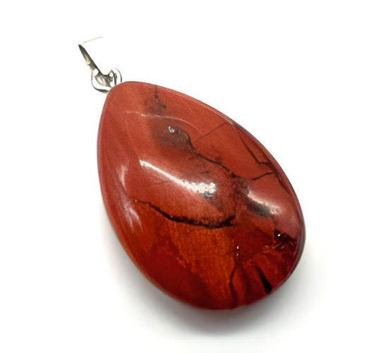 Pendentif larme en Jaspe rouge