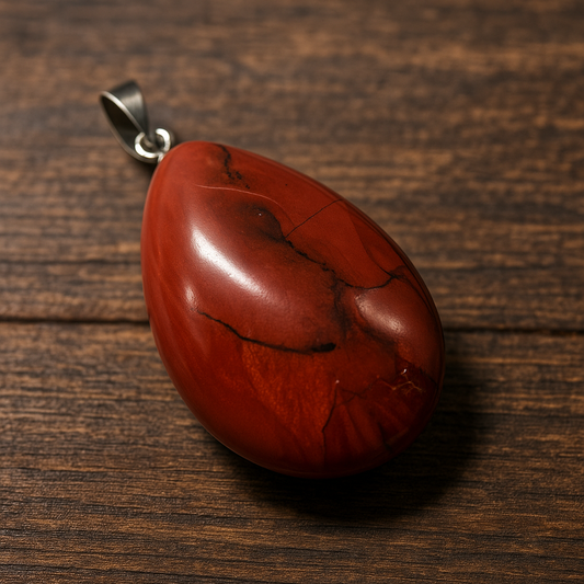 Pendentif larme en Jaspe rouge